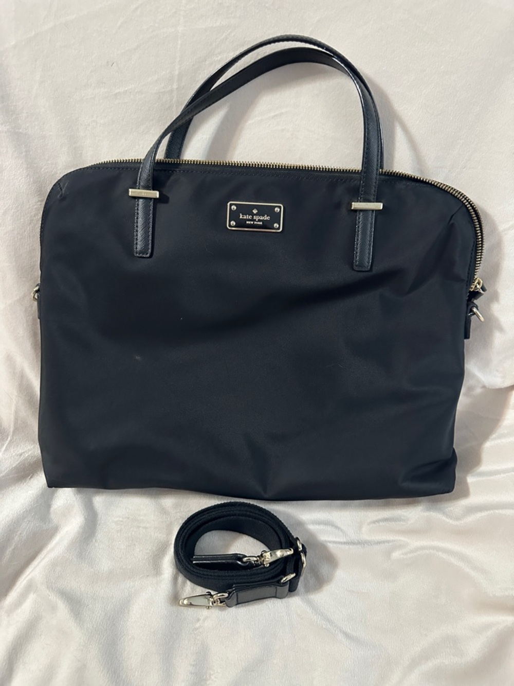 kate spade Black Nylon Laptop Bag with Removable Strap and Top Zip